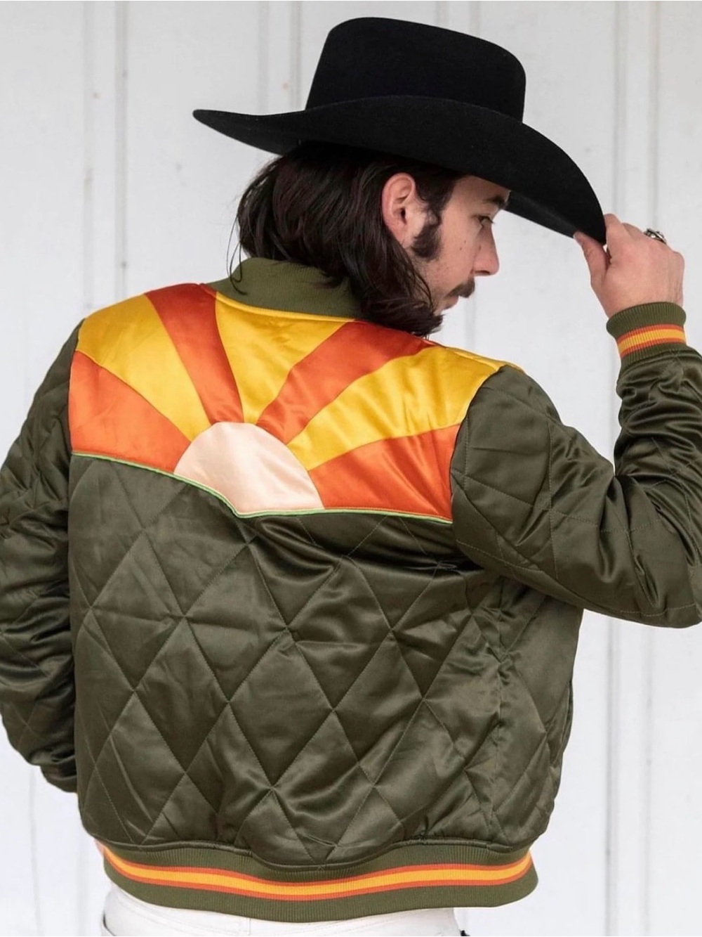 Classic Rock Couture Original Olive Green Rising Sun Unisex Jacket XXL